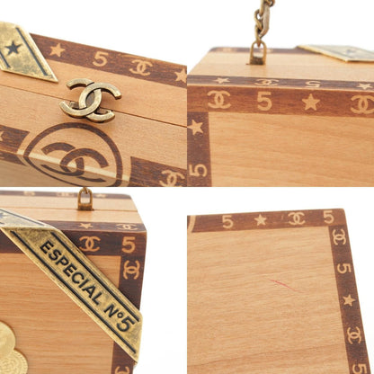 Chanel Cuba Collection Habana Night Cigar Box Wood Icon Chain Shoulder Bag Beige — view 8