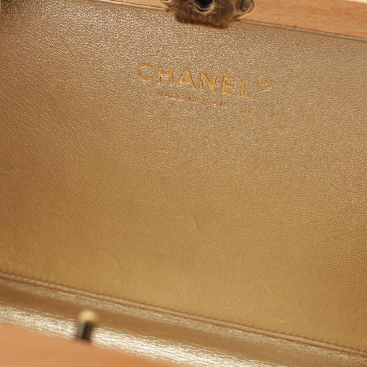 Chanel Cuba Collection Habana Night Cigar Box Wood Icon Chain Shoulder Bag Beige — view 7