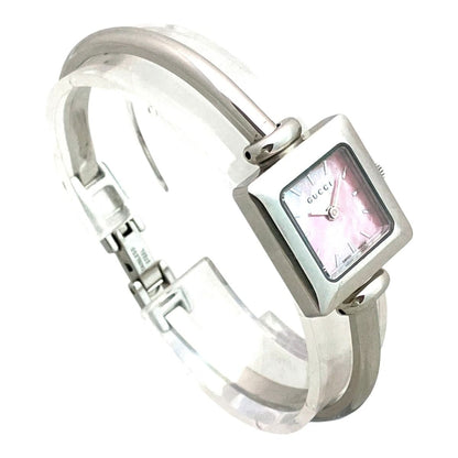 Gucci Bangle Watch SS Quartz Pink Shell Dial — view 3