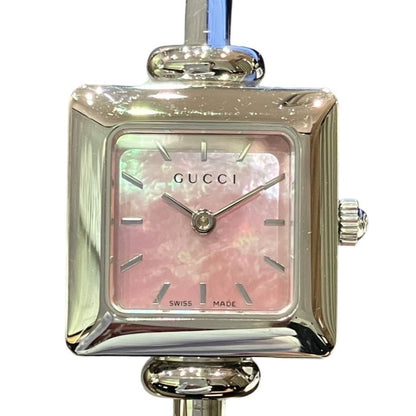 Gucci Bangle Watch SS Quartz Pink Shell Dial