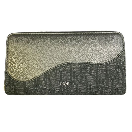 Dior Saddle Long Zip Wallet Cotton Canvas Calf Technical Fabric