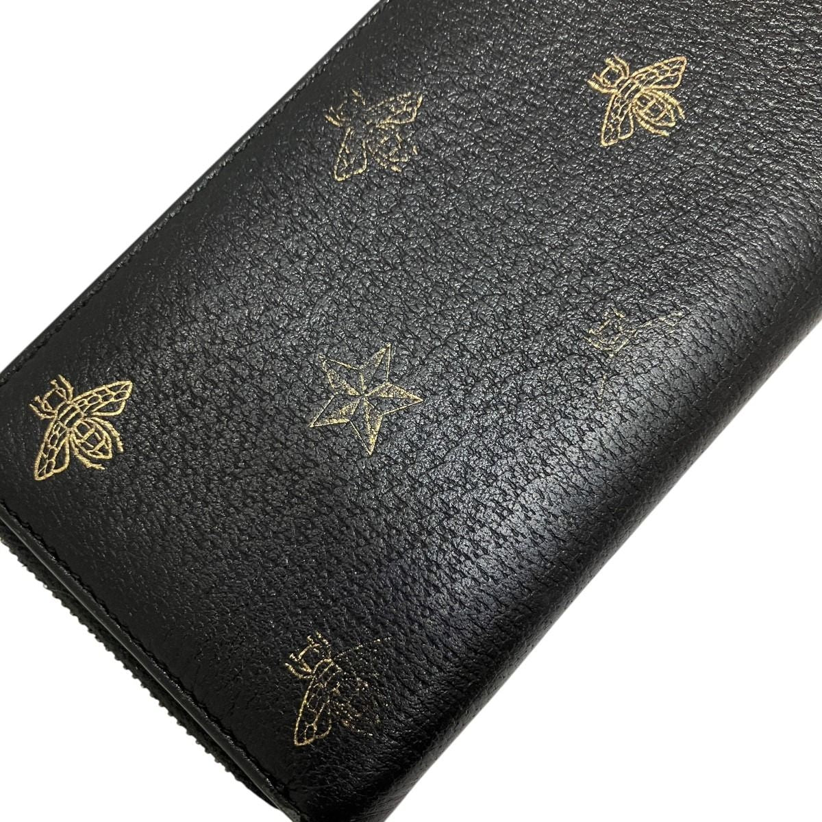 Gucci Bee & Star Round Zip Wallet Leather — view 8