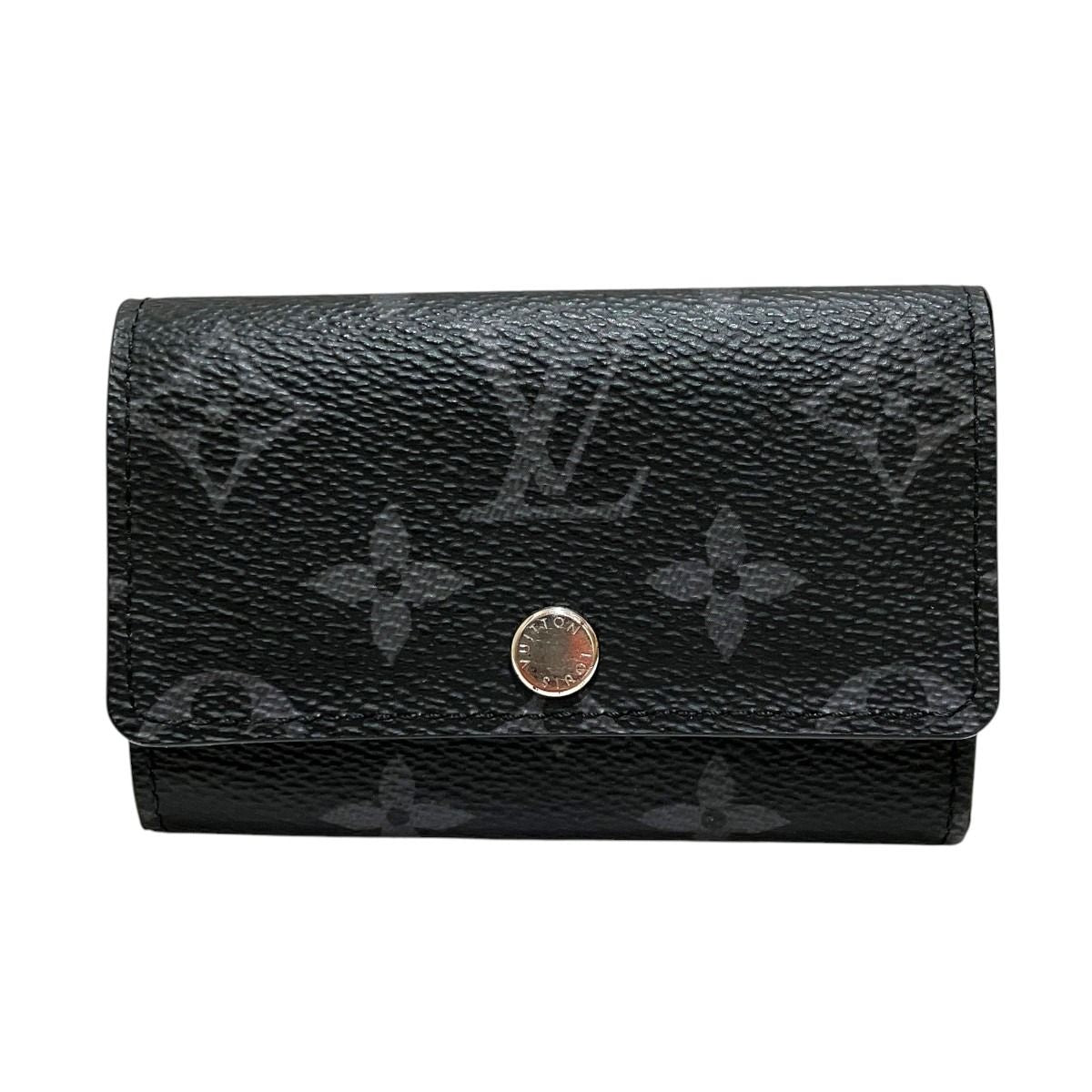 Louis Vuitton Multicles 6 Monogram Eclipse Key Case Canvas Calfleather