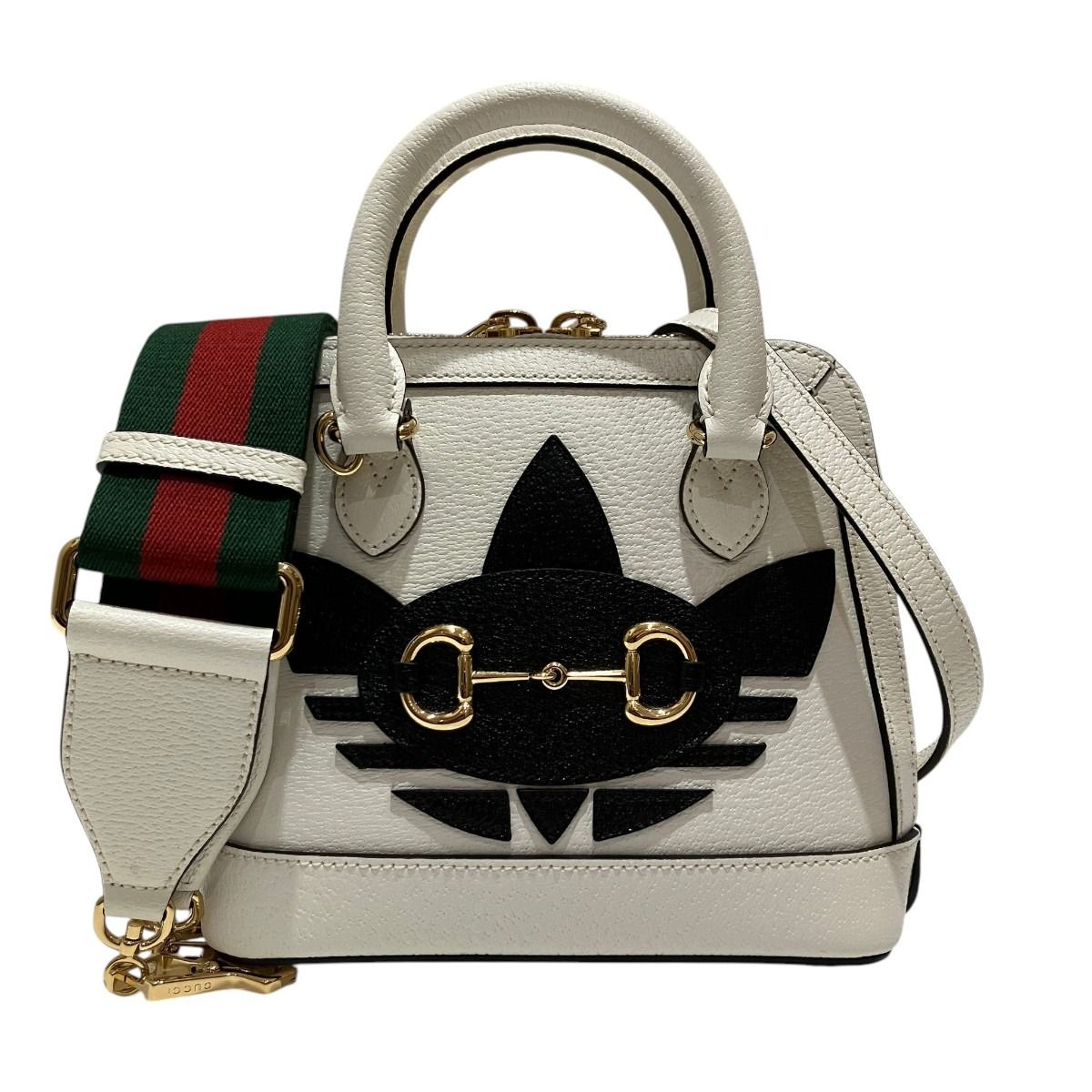 Gucci Adidas Collaboration Mini Top Handle Bag Horsebit Handbag Leather Canvas
