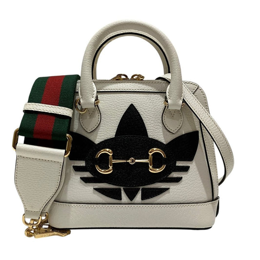 Gucci Adidas Collaboration Mini Top Handle Bag Horsebit Handbag Leather Canvas