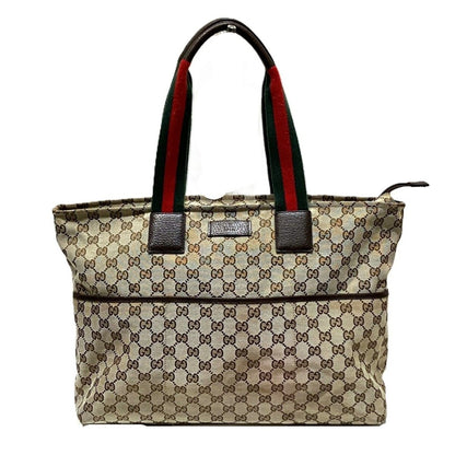 Gucci Mothersbag Sherry Line Tote Canvas Leather