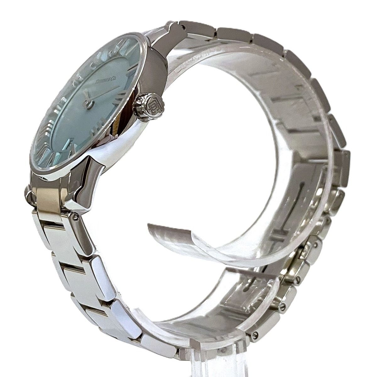 Tiffany & Co Atlas Date Watch Gross SS Cobalt Blue Dial — view 2