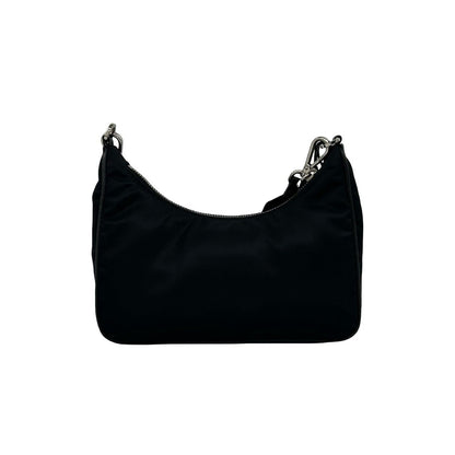 Prada Re Edition Triangle Logo Nylon Saffiano Leather 2-Way Chain Shoulder — view 3