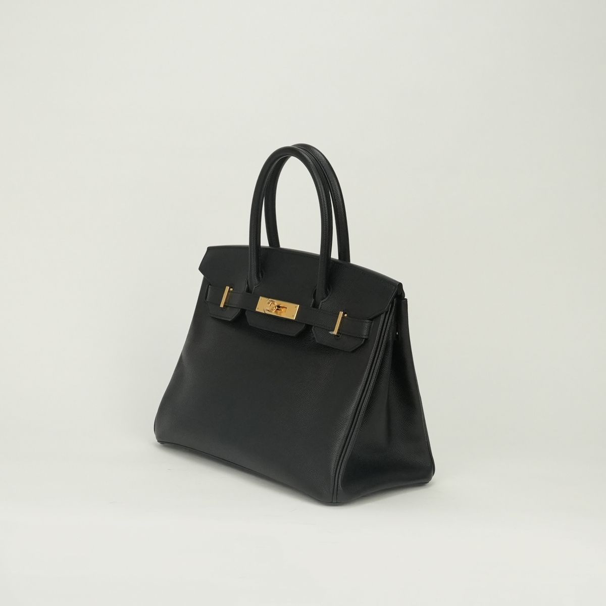 Hermes Birkin 30 Tote Epsom Noir Black Gold Handbag Veau — view 2