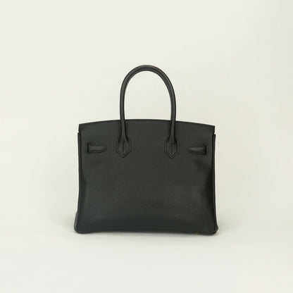 Hermes Birkin 30 Tote Epsom Noir Black Gold Handbag Veau — view 3