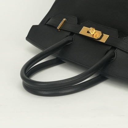 Hermes Birkin 30 Tote Epsom Noir Black Gold Handbag Veau — view 4