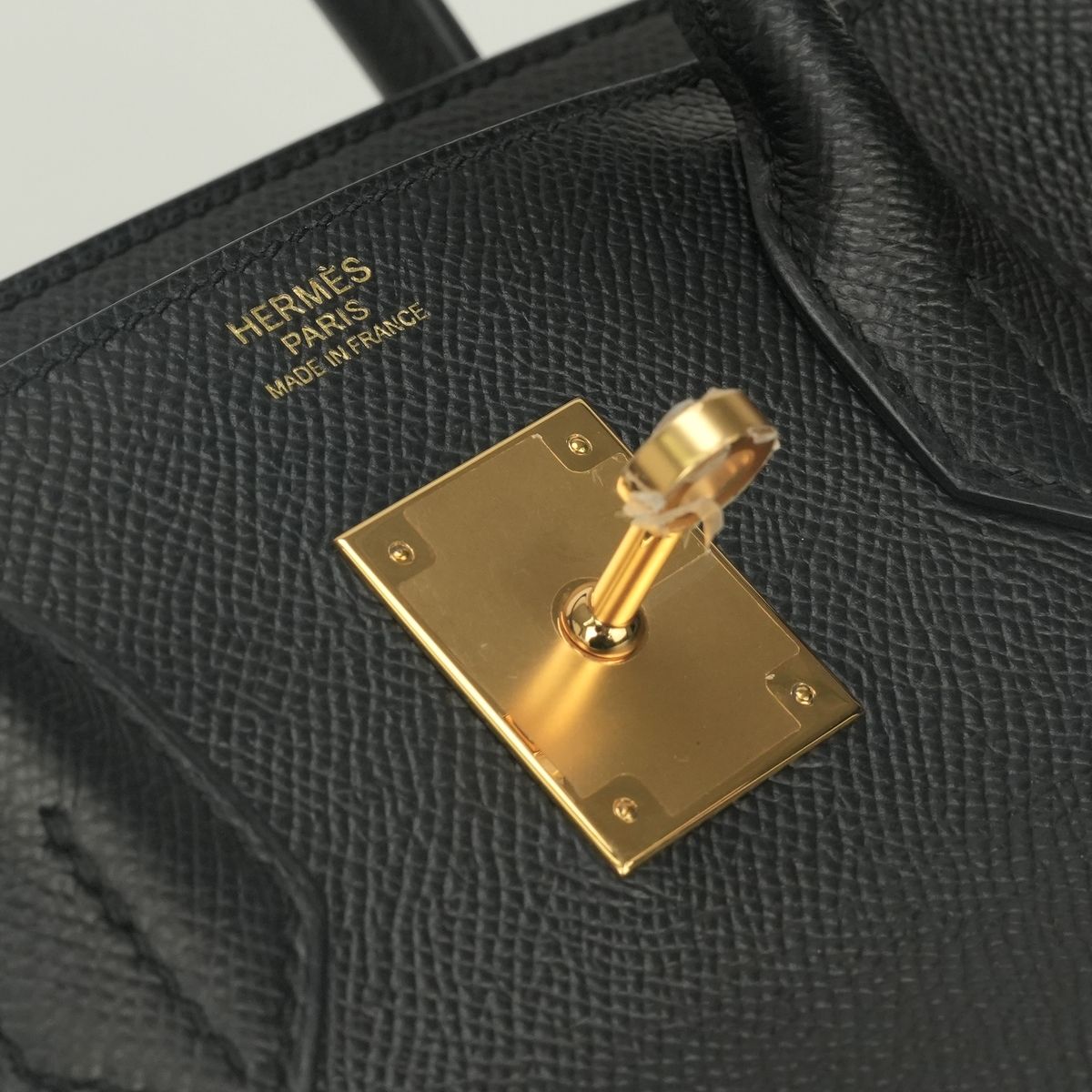 Hermes Birkin 30 Tote Epsom Noir Black Gold Handbag Veau — view 8