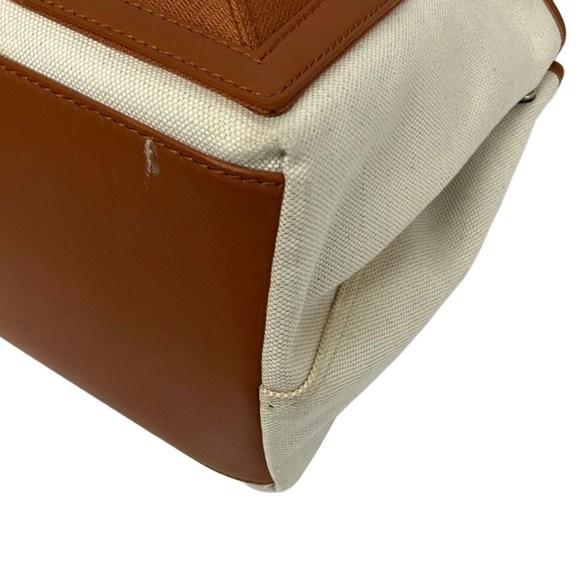 Balenciaga Tote Navy Cabas S White Brown Leather — view 6