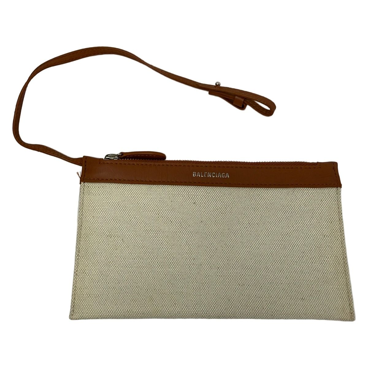 Balenciaga Tote Navy Cabas S White Brown Leather — view 8