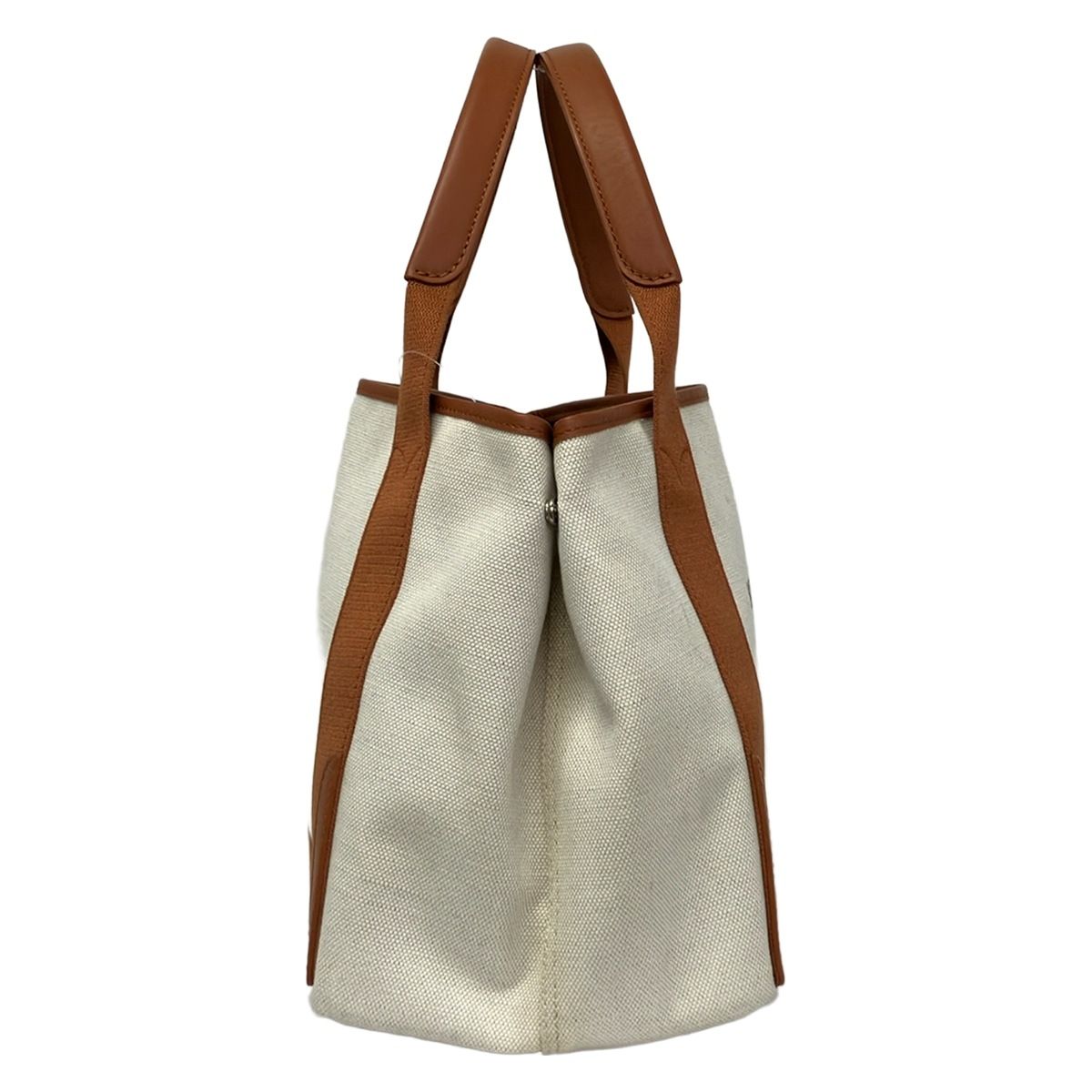 Balenciaga Tote Navy Cabas S White Brown Leather — view 2