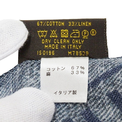 Louis Vuitton Scarf Cotton Hemp Etor Deni Blue Logo — view 5