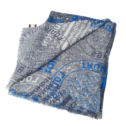 Louis Vuitton Scarf Cotton Hemp Etor Deni Blue Logo — view 2