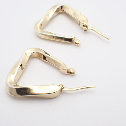Bottega Veneta Twisted Hoop Triangle Earrings 925 Sterling Silver Gold — view 3