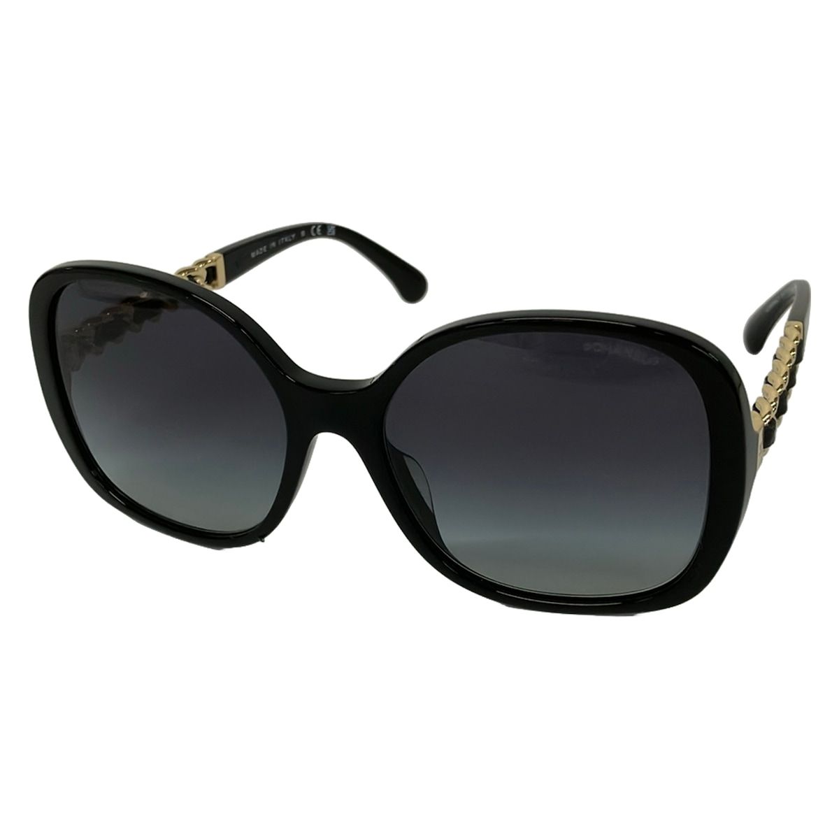 Chanel Sunglasses Black Chain Leather Eyewear