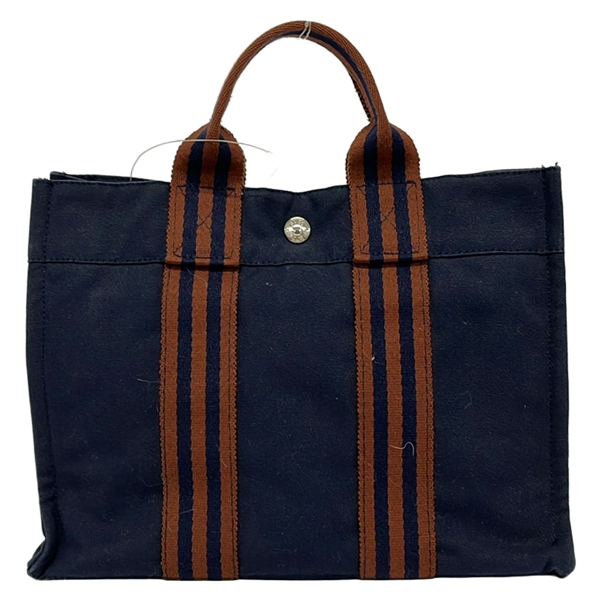 Hermes Tote Fourre Tout PM Dark Navy Brown