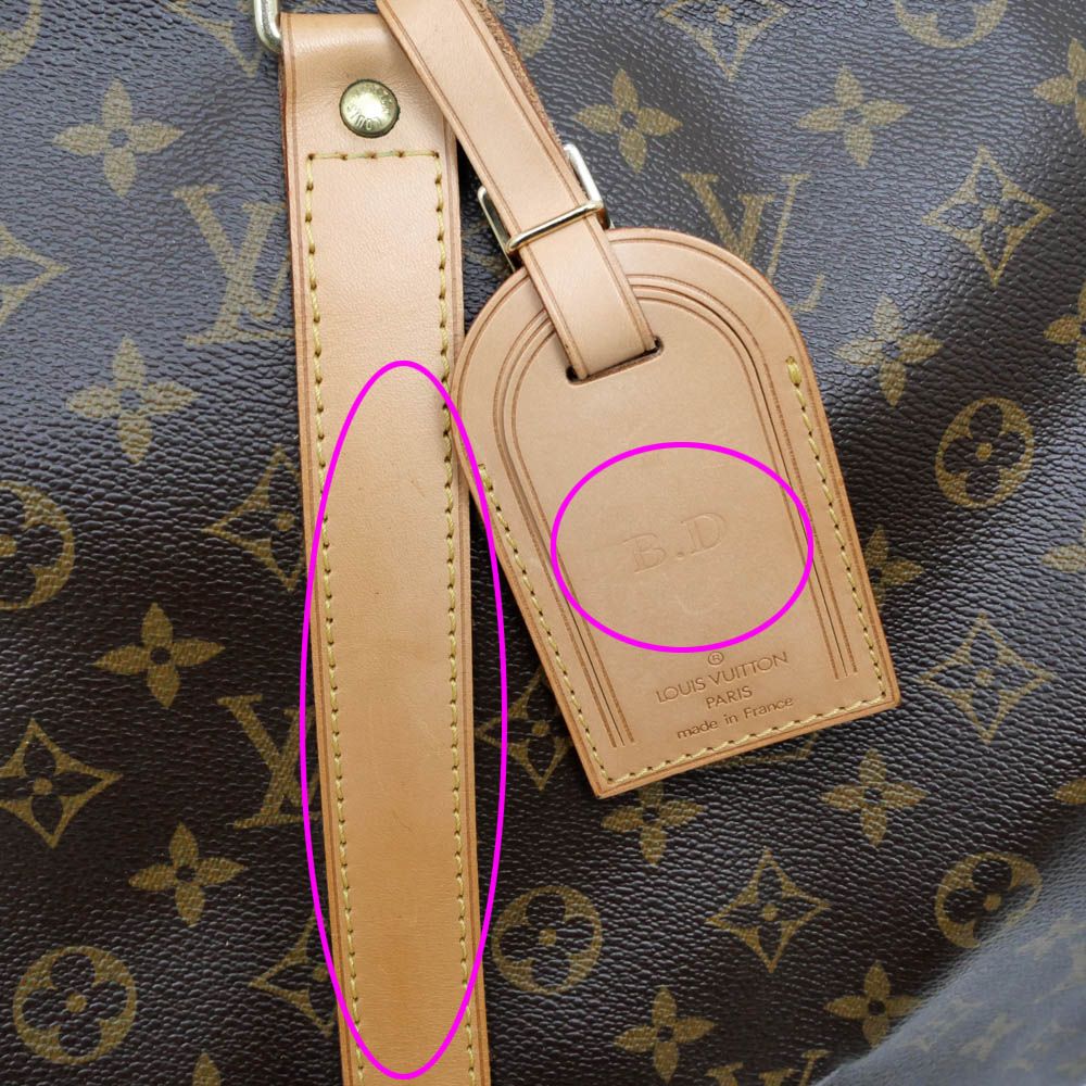 Louis Vuitton Keepall 45 Monogram Boston Bag Initial BD Brown — view 5
