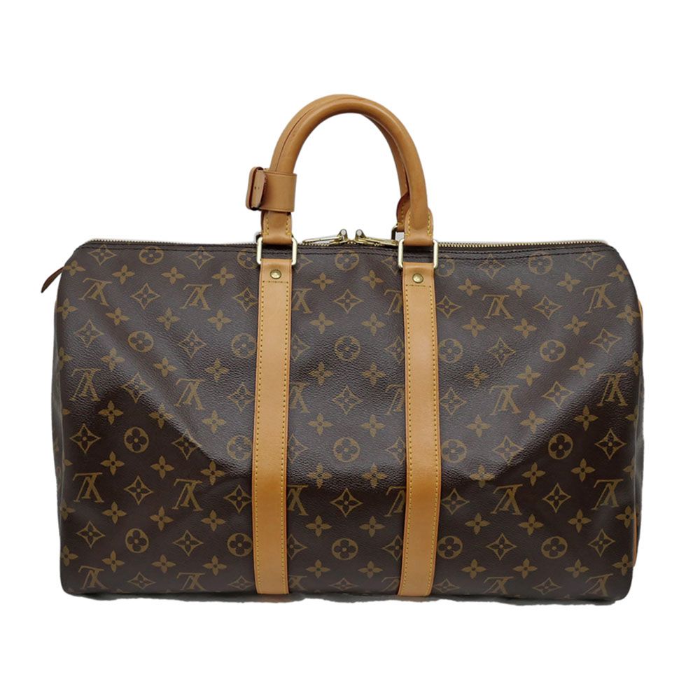 Louis Vuitton Keepall 45 Monogram Boston Bag Initial BD Brown — view 2