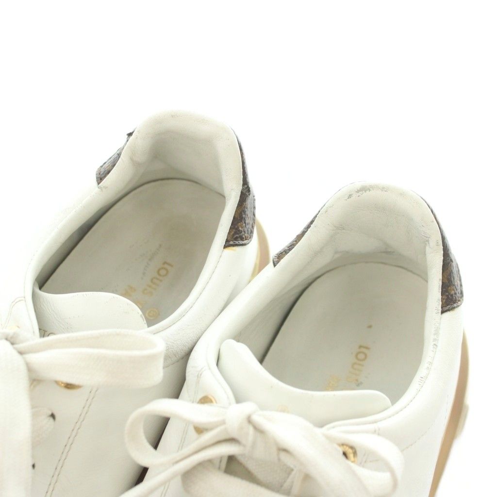 Louis Vuitton Timeout Line Sneakers LV Gold Leather White 38 — view 4