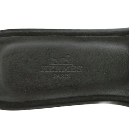 Hermes Oran Sandals Leather Velvet Black 37 — view 7