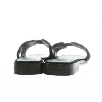 Hermes Oran Sandals Leather Velvet Black 37 — view 5