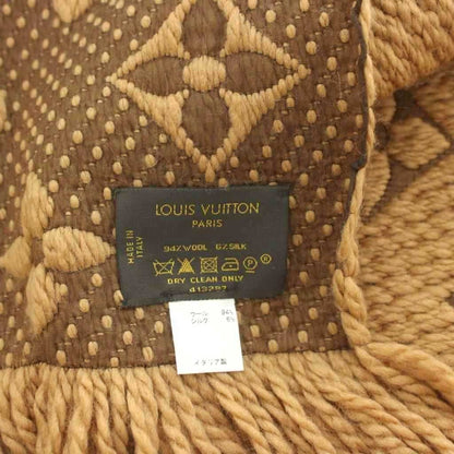 Louis Vuitton Echarpe Giant Monogram Jungle Scarf Fringe Wool Silk Blend Brown — view 5