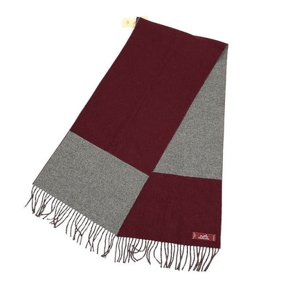 Hermes Cashmere Scarf Bicolor 10 Echarpe Casaque Shawl Bordeaux Gray New