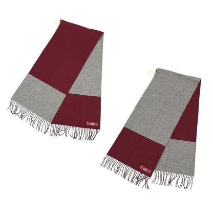 Hermes Cashmere Scarf Bicolor 10 Echarpe Casaque Shawl Bordeaux Gray New — view 3