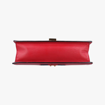 Gucci Sylvie Red Navy Leather Shoulder — view 3