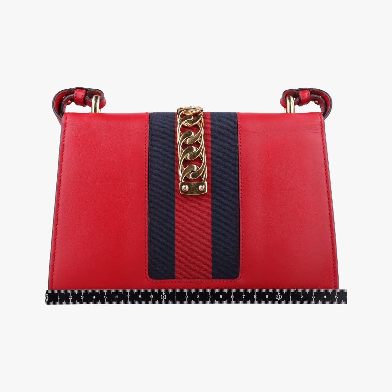 Gucci Sylvie Red Navy Leather Shoulder — view 2