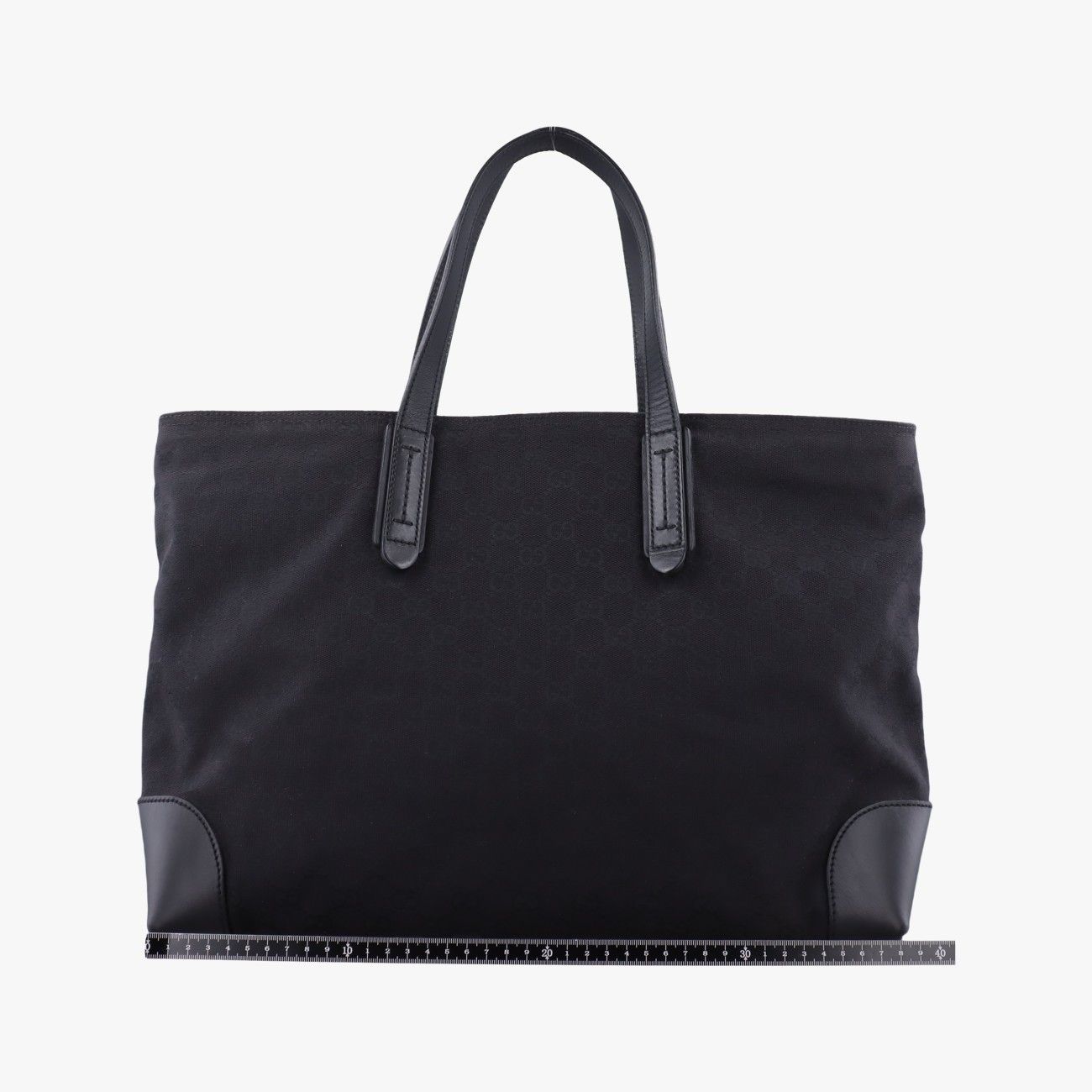 Gucci GG Canvas Web Sherry Line Tote Black Leather — view 2