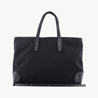 Gucci GG Canvas Web Sherry Line Tote Black Leather — view 2