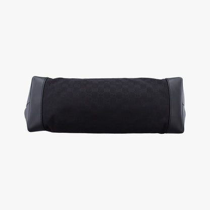 Gucci GG Canvas Web Sherry Line Tote Black Leather — view 3