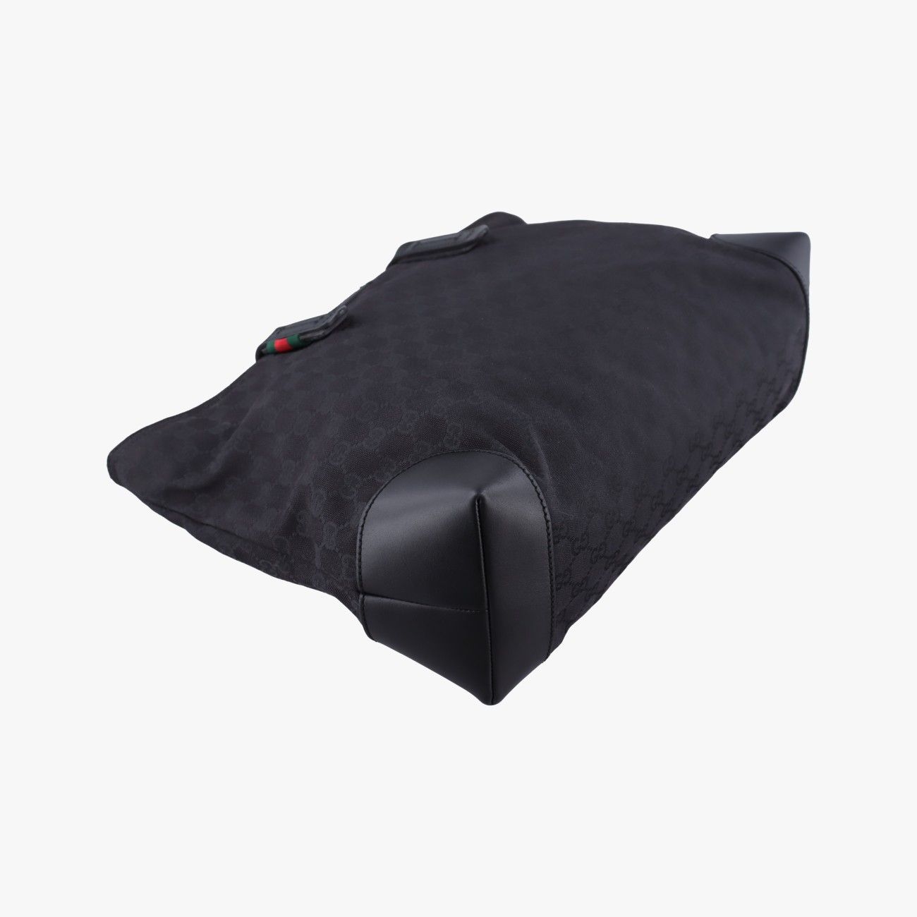 Gucci GG Canvas Web Sherry Line Tote Black Leather — view 5
