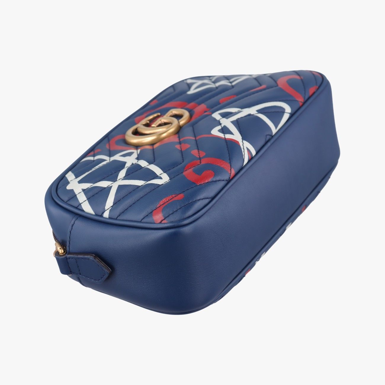 Gucci GG Marmont Navy Multicolor Leather Shoulder — view 5