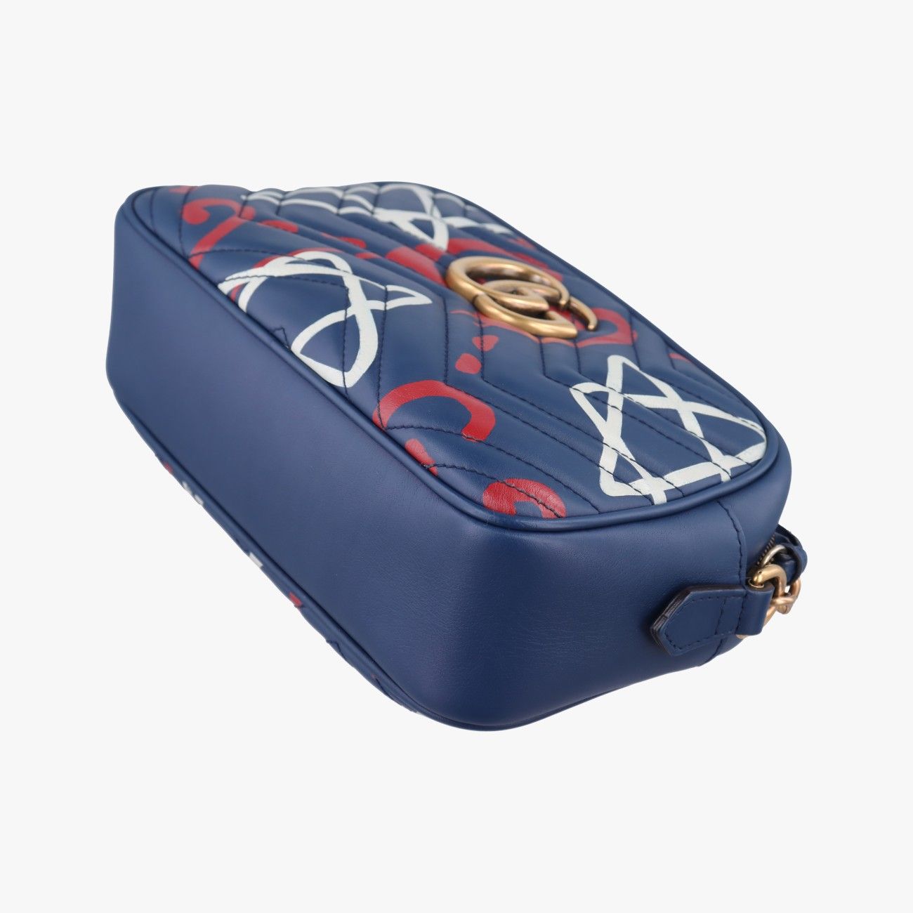 Gucci GG Marmont Navy Multicolor Leather Shoulder — view 4