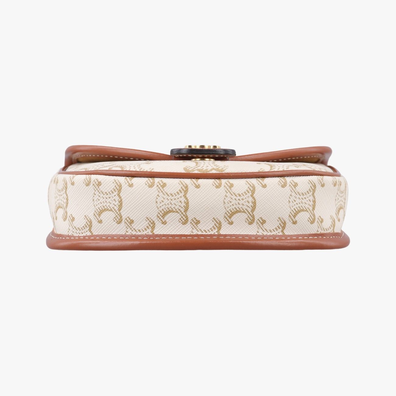 Celine Mini Besace Triomphe White Brown Canvas Shoulder — view 3