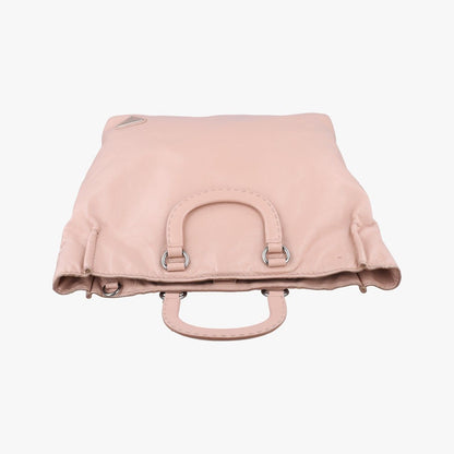 Prada Triangle Logo Tote Pink Leather — view 8