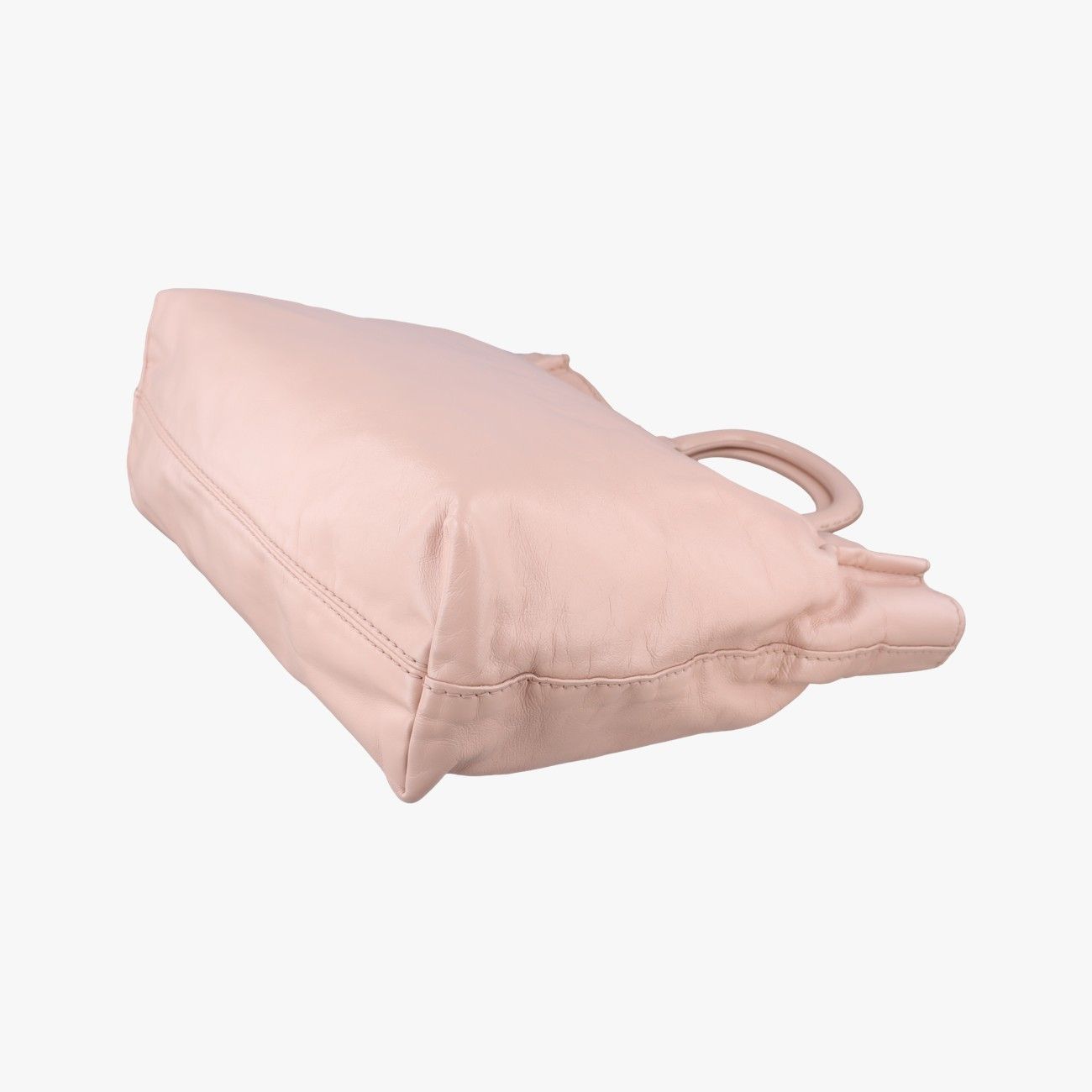 Prada Triangle Logo Tote Pink Leather — view 6