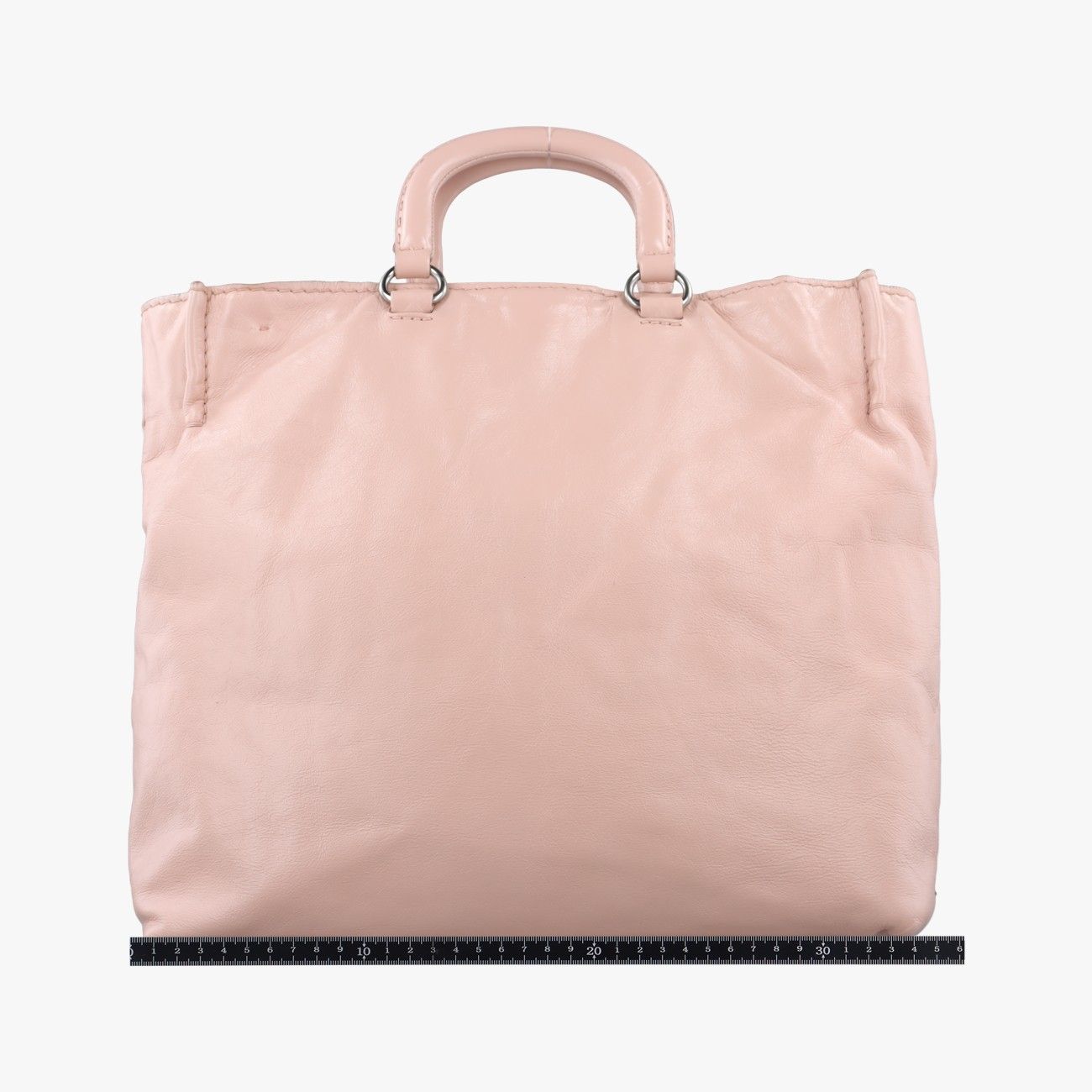 Prada Triangle Logo Tote Pink Leather — view 2