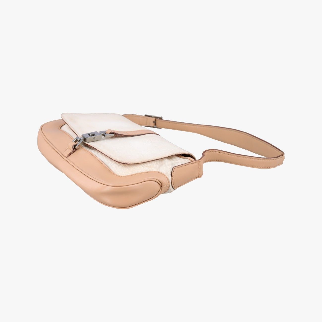 Gucci Jackie White Brown Canvas Leather 001 38 Shoulder — view 4