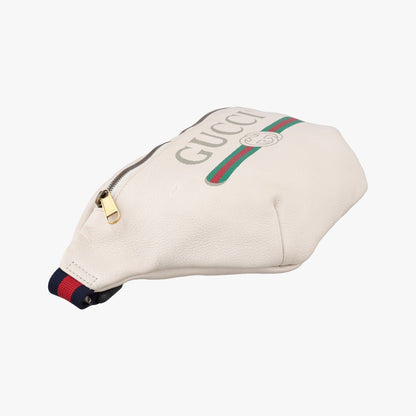 Gucci Print White Leather Handbag — view 5