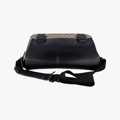 Gucci GG Plus Supreme Beige Black Canvas Leather Shoulder — view 8