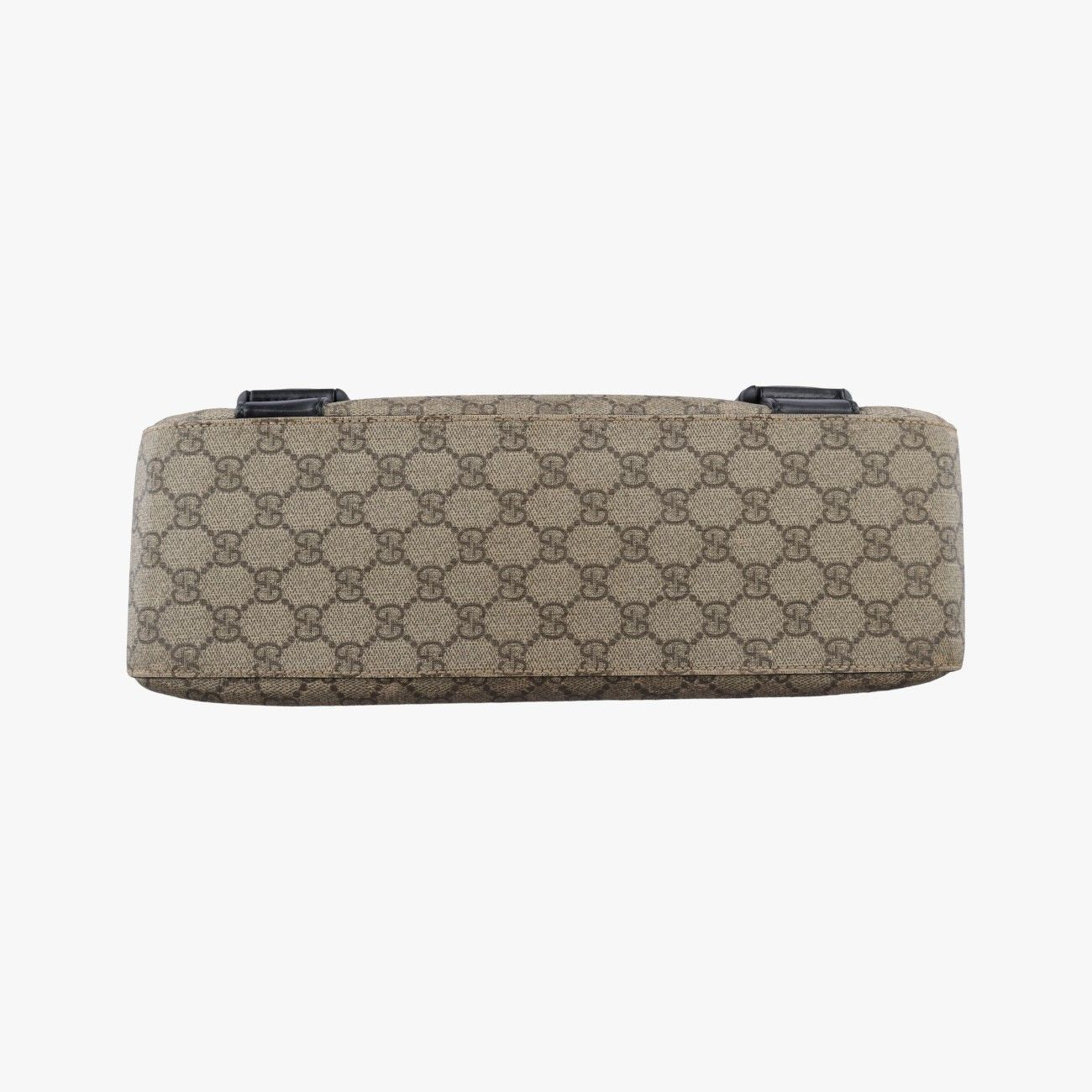 Gucci GG Plus Supreme Beige Black Canvas Leather Shoulder — view 3