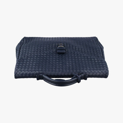 Bottega Veneta Intrecciato Navy Lambskin Handbag — view 8