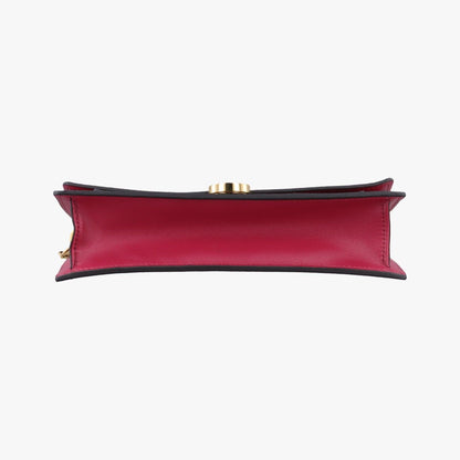 Louis Vuitton Flor Chain Monogram Brown Fuchsia Portefeuille Calf Leather — view 3